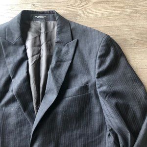 John Varvatos Navy Blue Striped Suit Blazer
